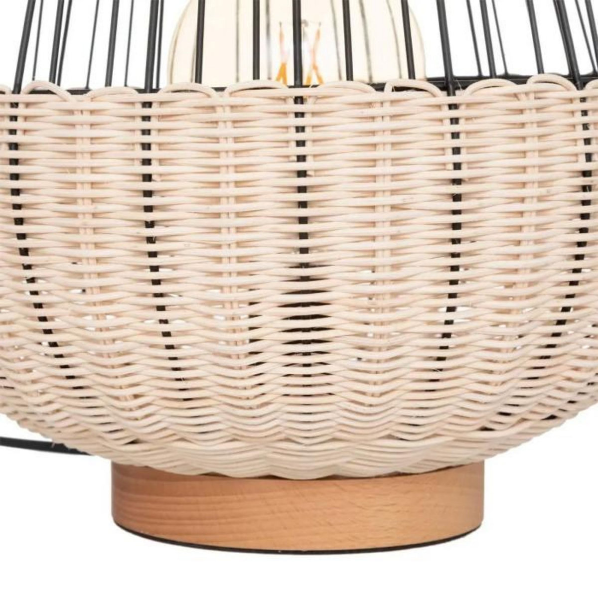 ATMOSPHERA Lampe à Poser Design  Anea  35cm Noir & Naturel