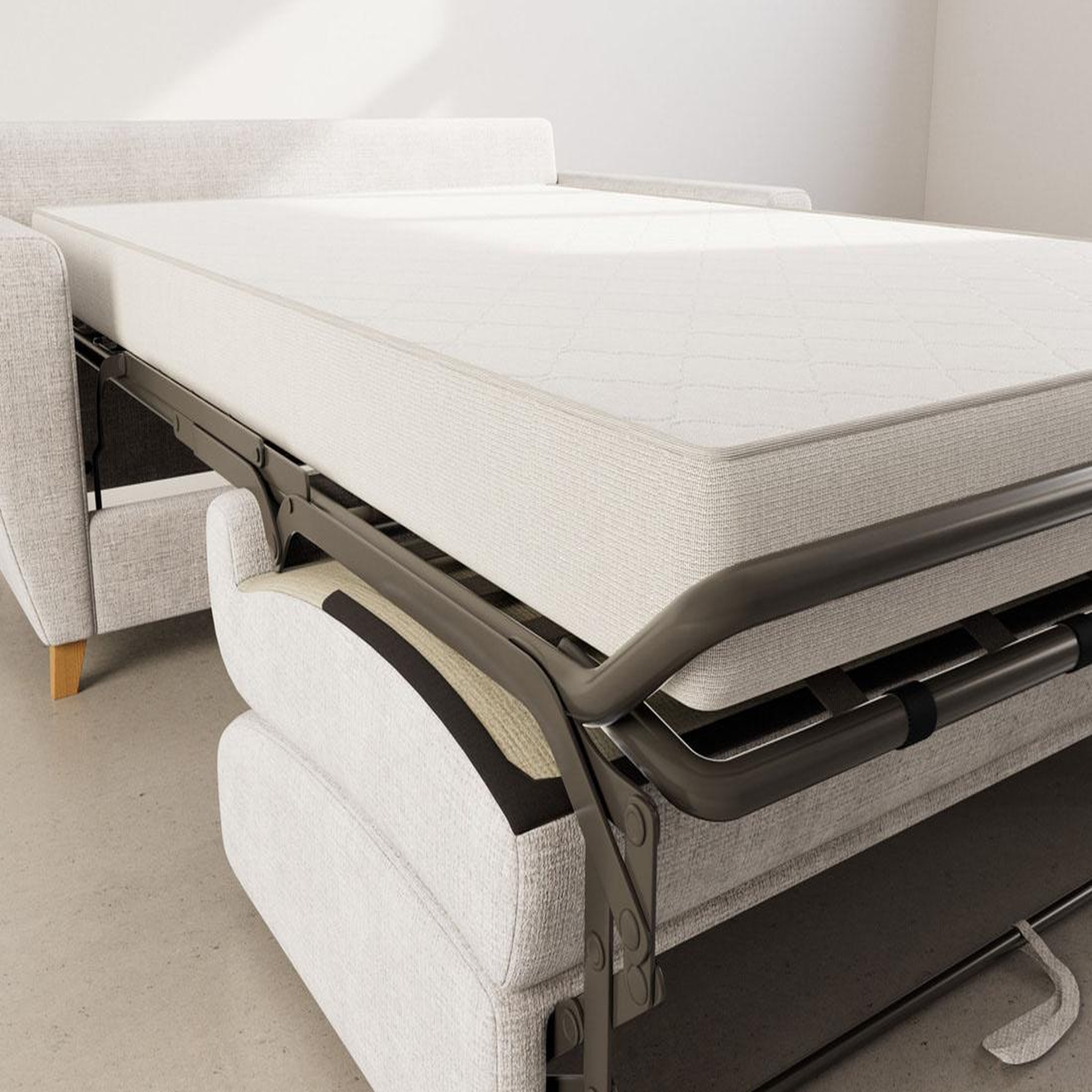 Voir la diapositive 3 : BEST MOBILIER Thibault - canapé 3 places convertible express couchage quotidien 140 cm matelas 14 cm en velours texturé