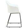 IDIMEX Lot de 4 chaises de jardin FORO fauteuil d'extérieur en plastique blanc résistant aux UV et pieds en métal noir