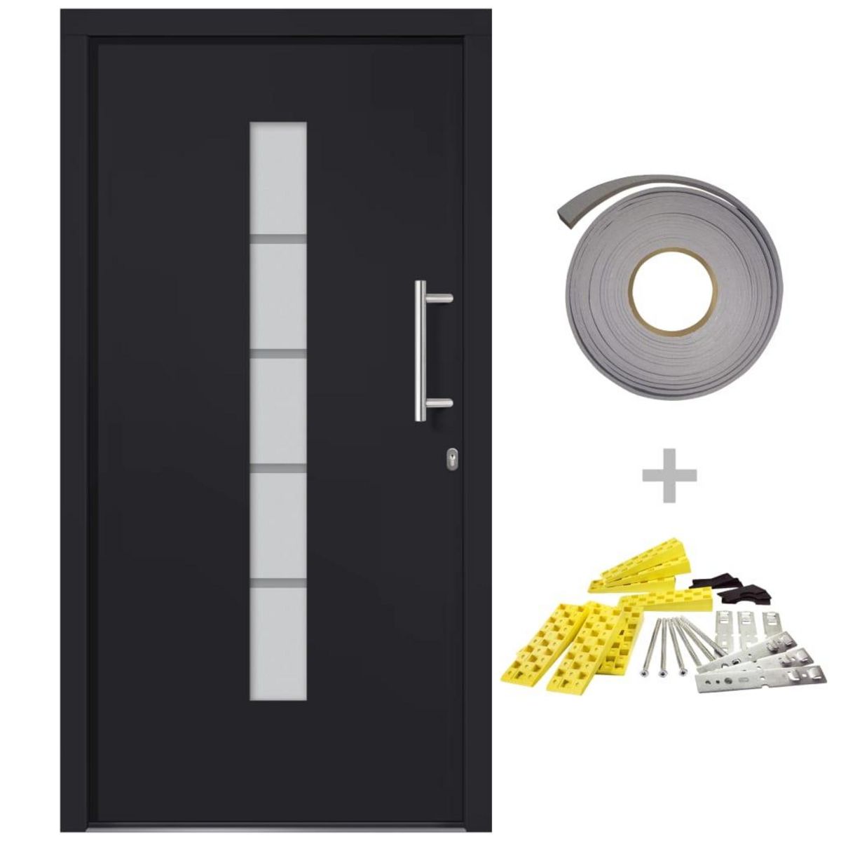 VIDAXL Porte d'entree Aluminium et PVC Anthracite 100x210 cm