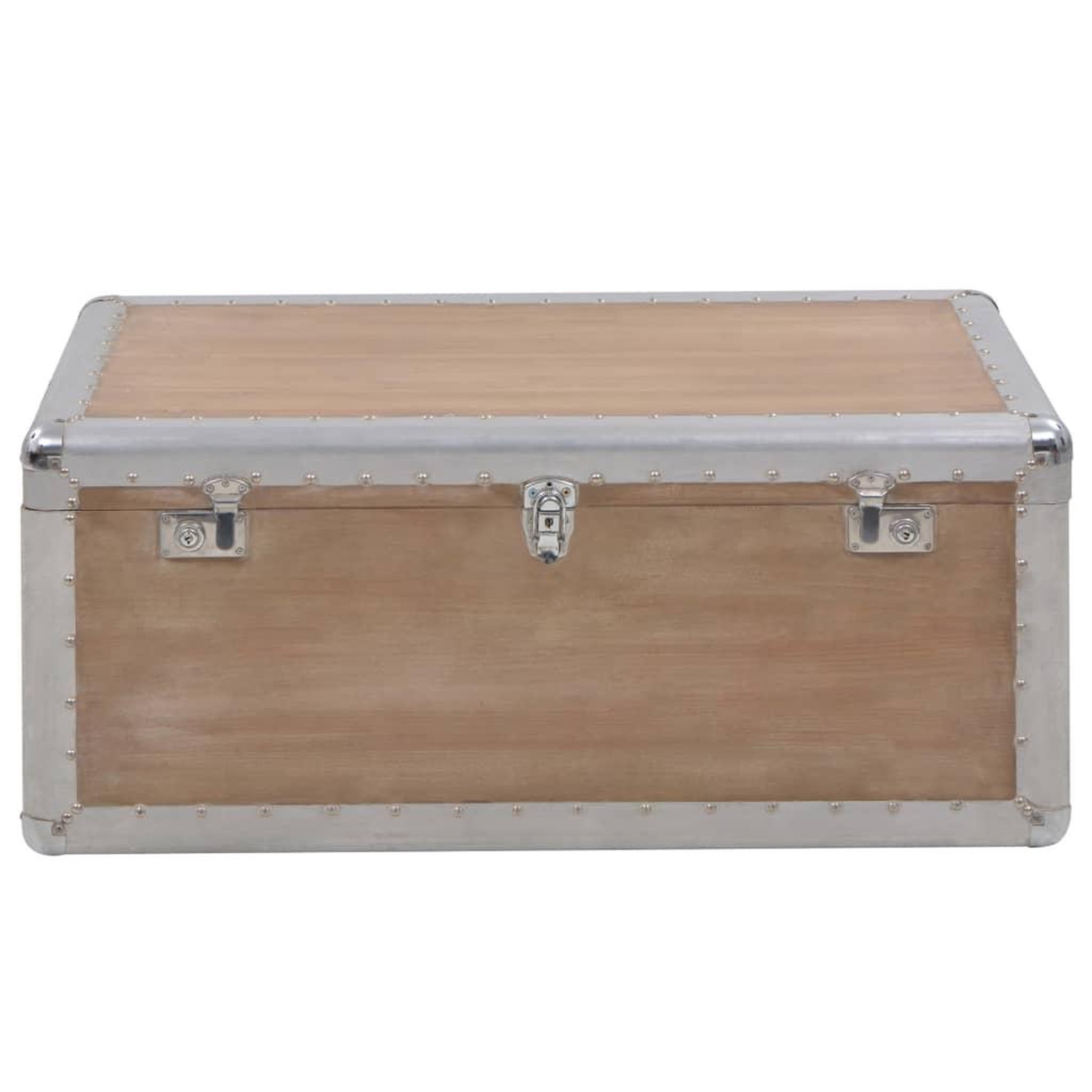 Voir la diapositive 2 : VIDAXL Boîte de rangement bois de sapin massif 91x52x40 cm marron