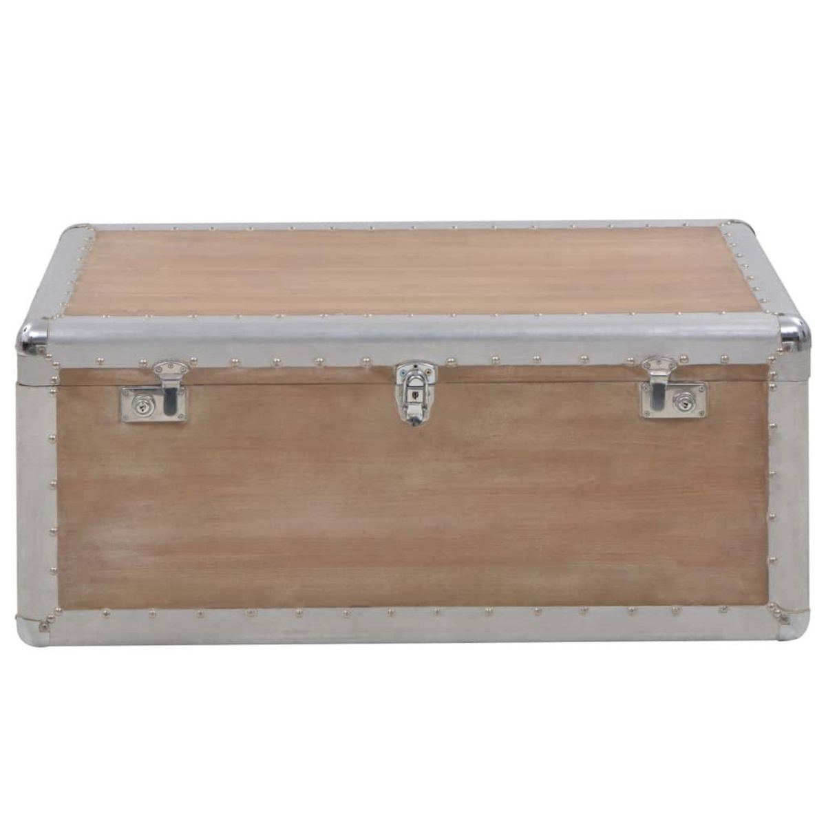 VIDAXL Boîte de rangement Bois de sapin massif 91x52x40 cm Marron