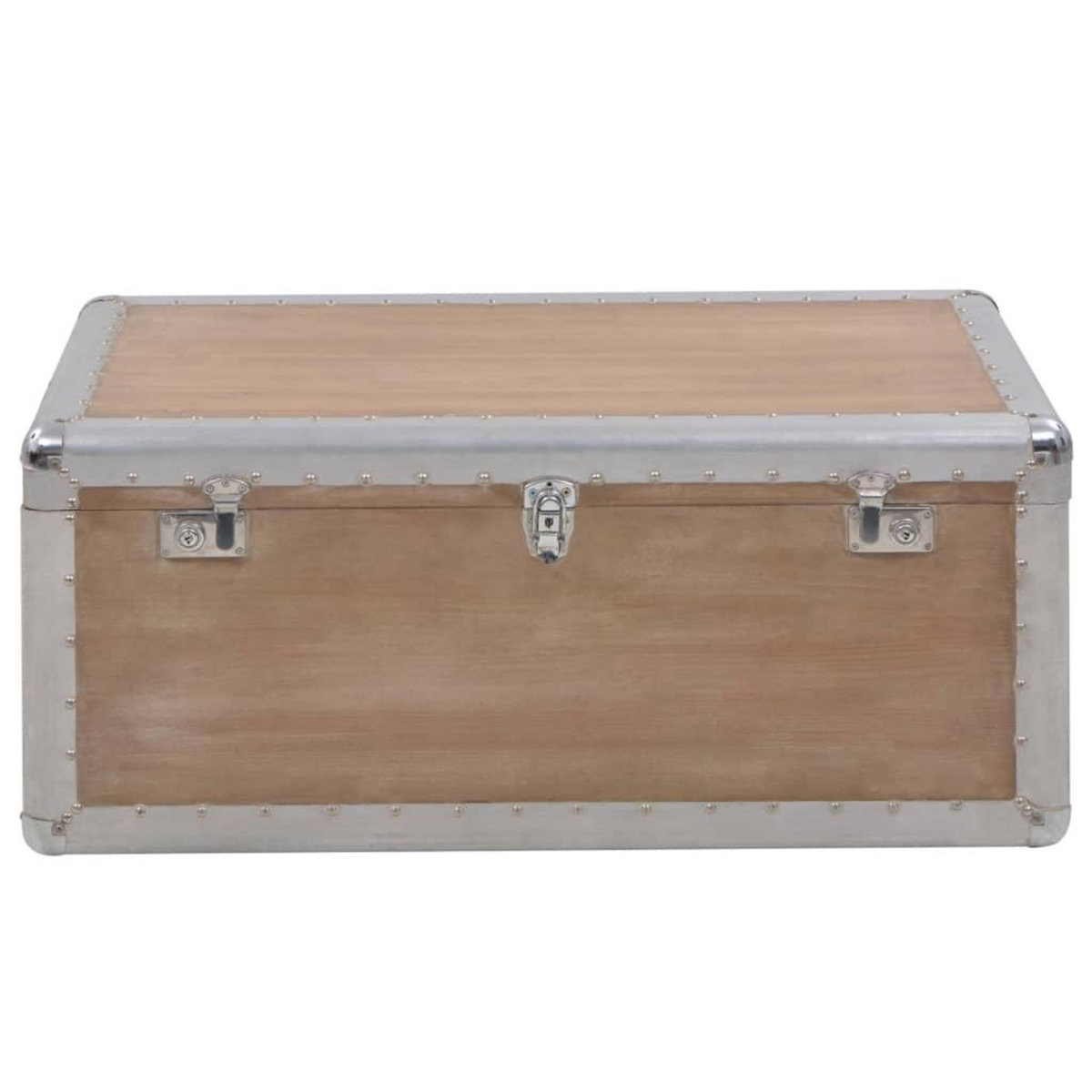 VIDAXL Boîte de rangement Bois de sapin massif 91x52x40 cm Marron