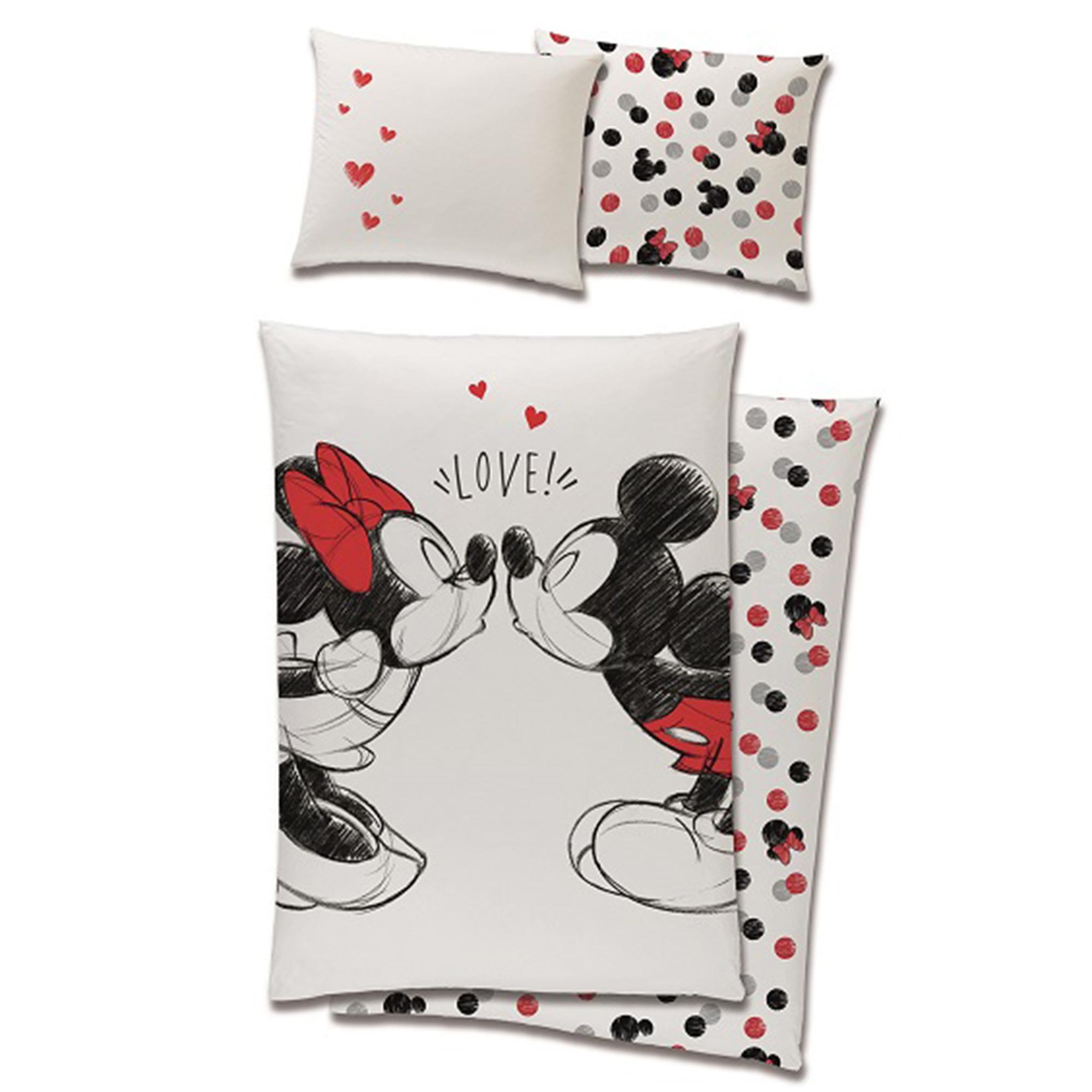 DISNEY Parure de lit enfant 140x200 cm mickey mouse et minnie 100% coton