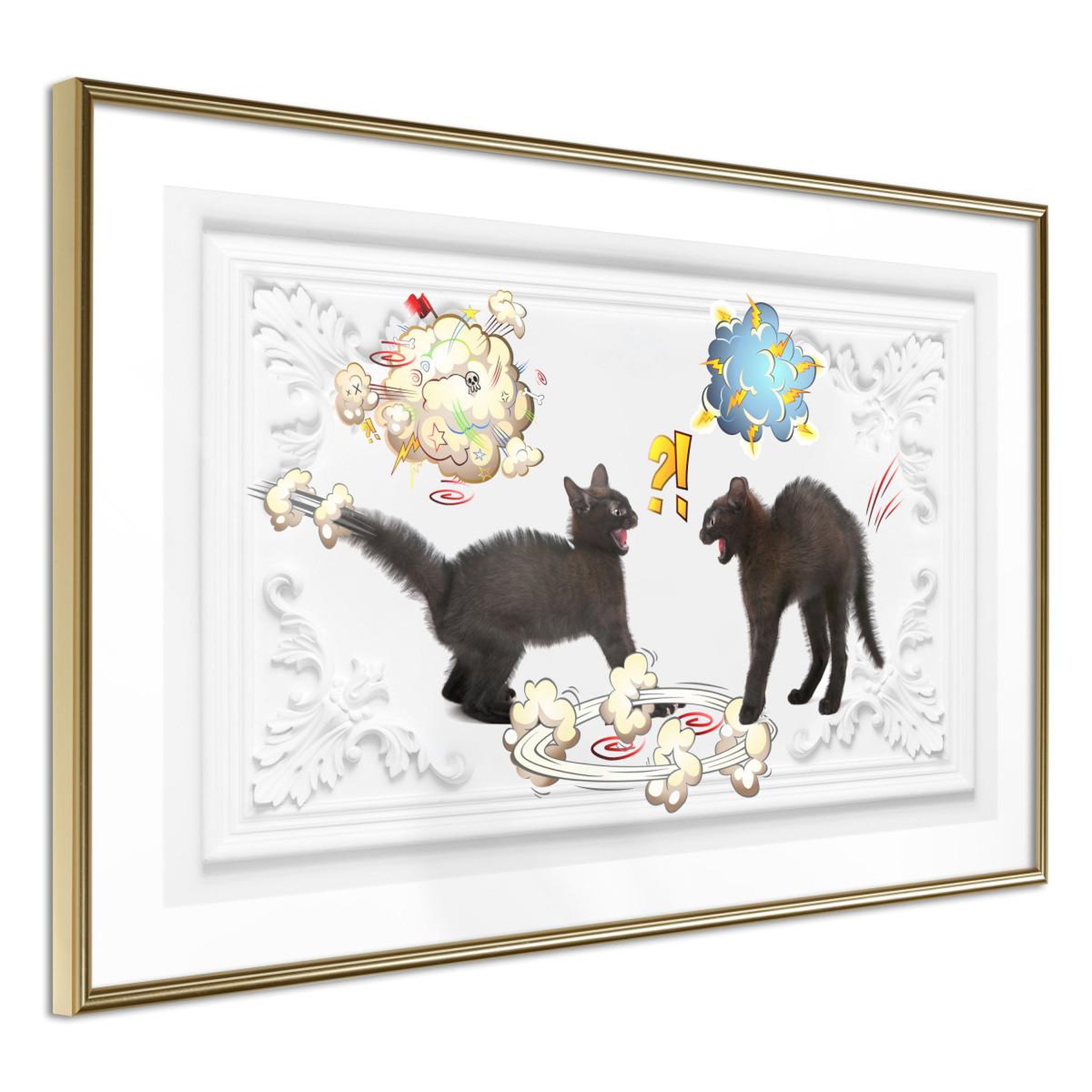 Paris Prix Affiche murale encadrée  cat fight