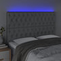 Voir la diapositive 3 : VIDAXL Tete de lit a LED Gris clair 144x7x118/128 cm Tissu