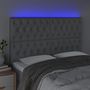 Voir la diapositive 3 : VIDAXL Tete de lit a LED Gris clair 144x7x118/128 cm Tissu