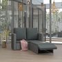 Voir la diapositive 1 : VIDAXL Salon de jardin 2 pcs avec coussins Resine tressee Gris