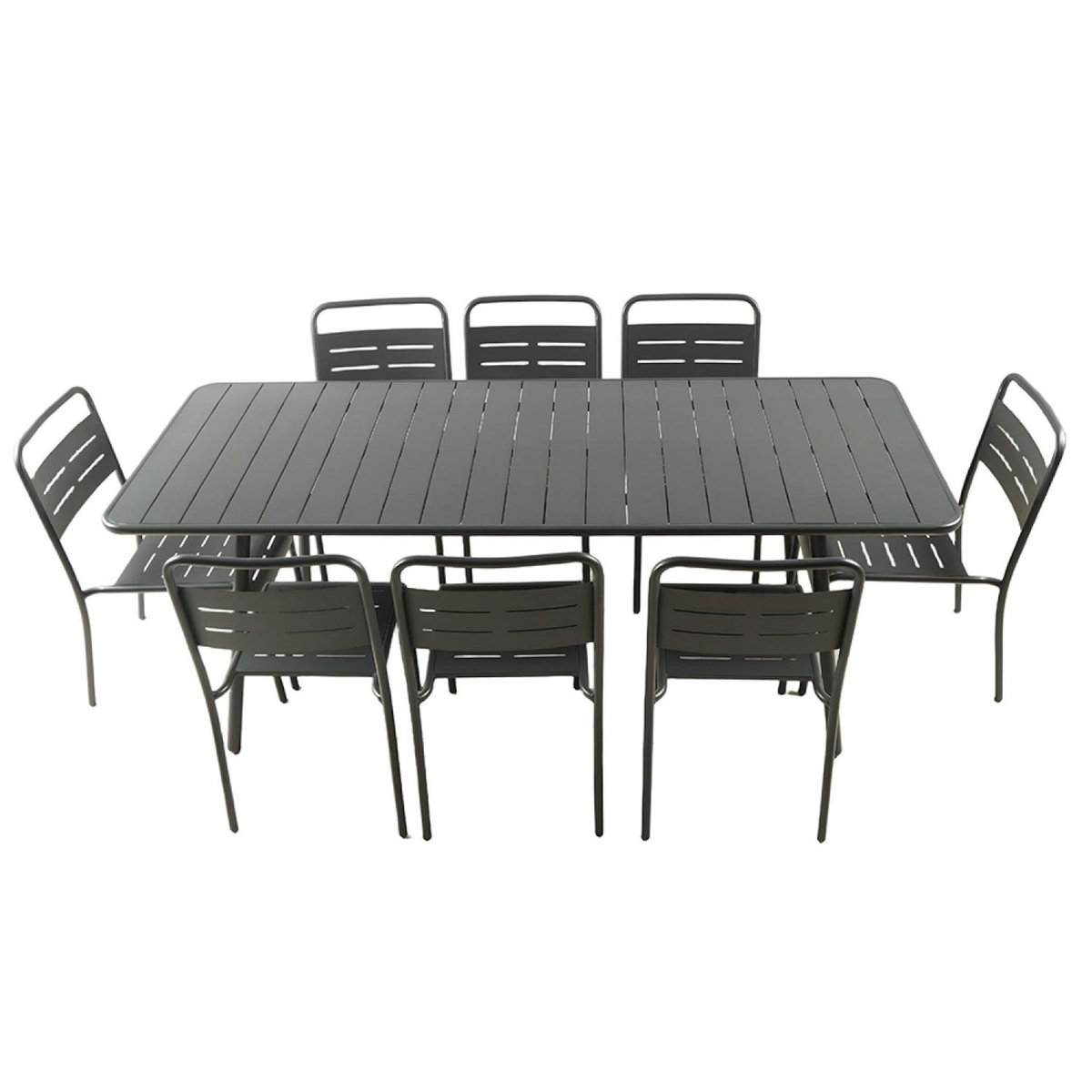 CONCEPT USINE Ensemble table de jardin 200 cm et 8 chaises BERGAME