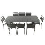 CONCEPT USINE Ensemble table de jardin 200 cm et 8 chaises BERGAME