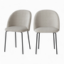 Voir la diapositive 1 : Rendez vous déco Lot de 2 chaises en tissu bouclette beige - Karl