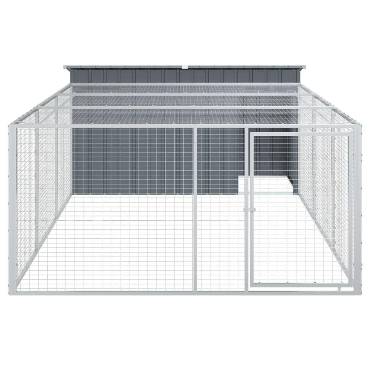 VIDAXL Niche pour chien avec cour anthracite 197x396x110 cm