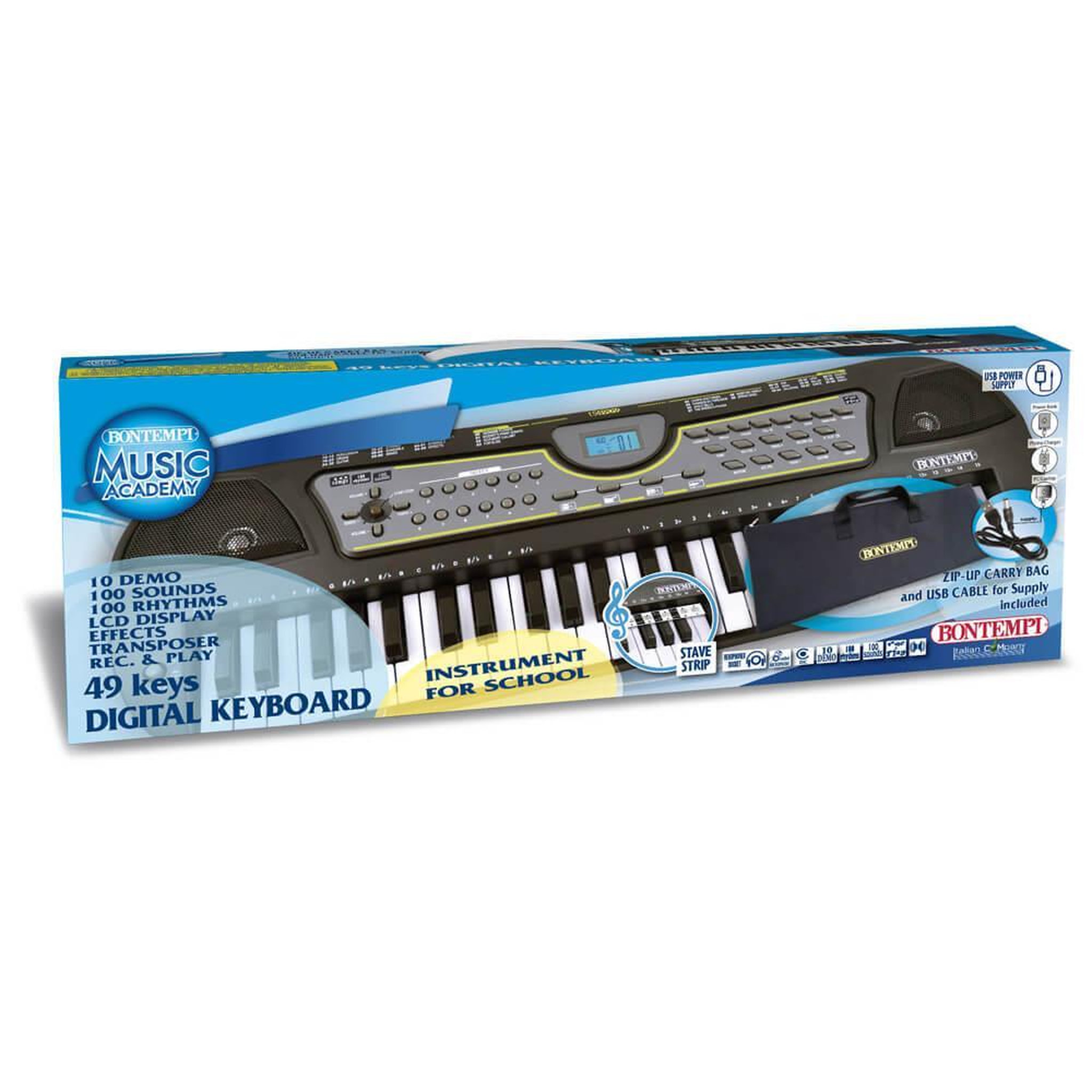 Voir la diapositive 3 : Bontempi Clavier numérique 49 touches