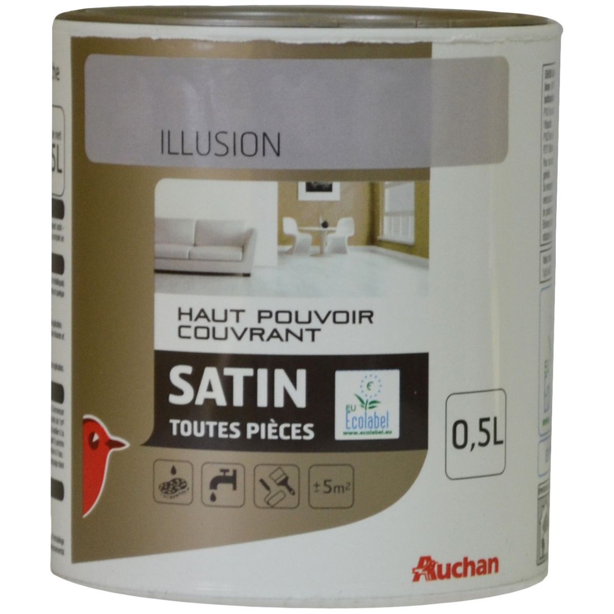 AUCHAN Peinture murale Illusion satin  