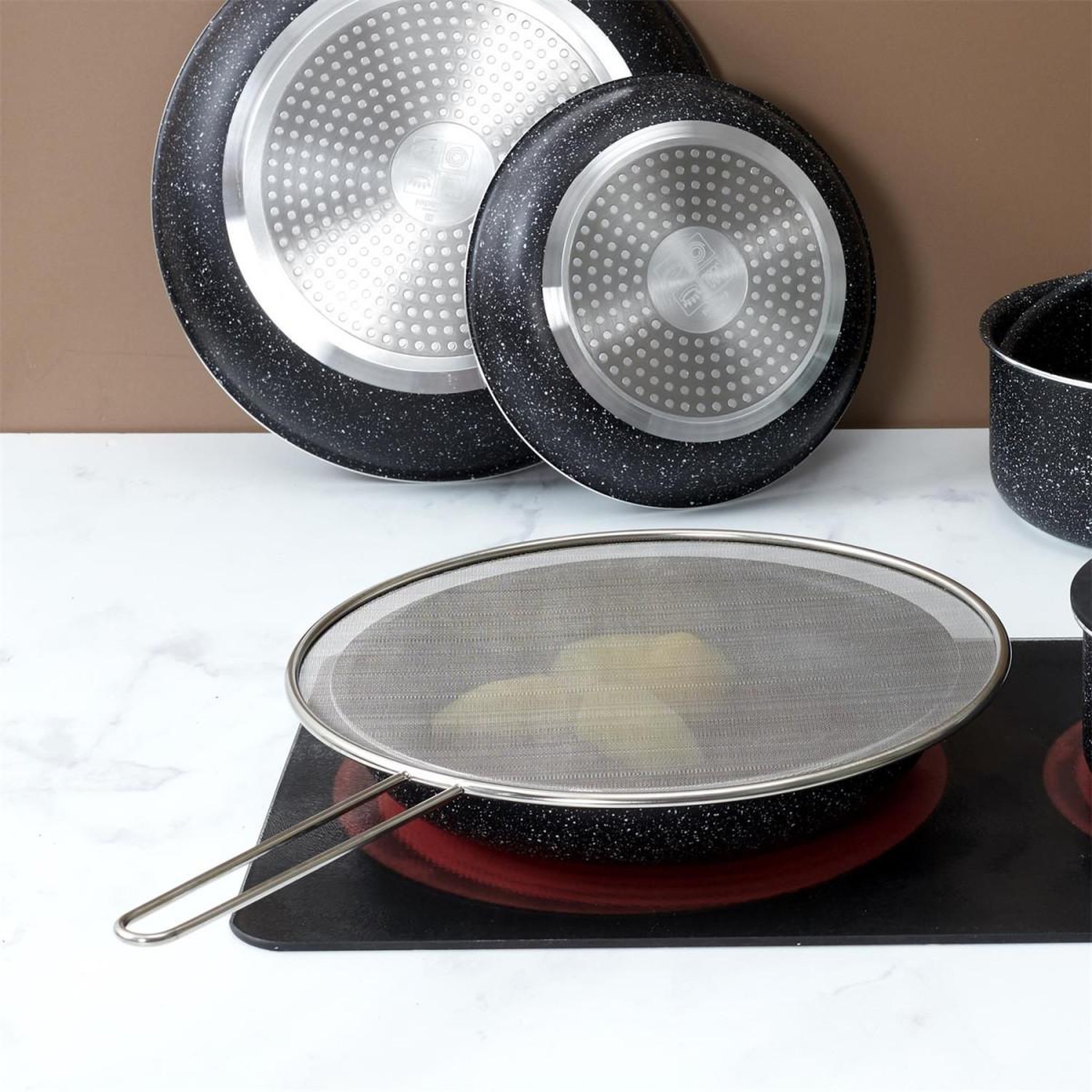 Voir la diapositive 2 : COOK CONCEPT Couvercle Anti-Projection  Inox  29cm Argent