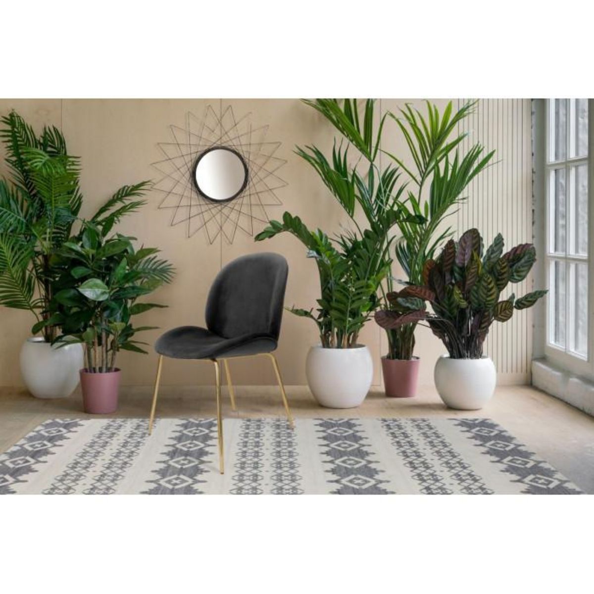 Paris Prix Lot de 2 Chaises Design  Charlize  90cm Gris & Or