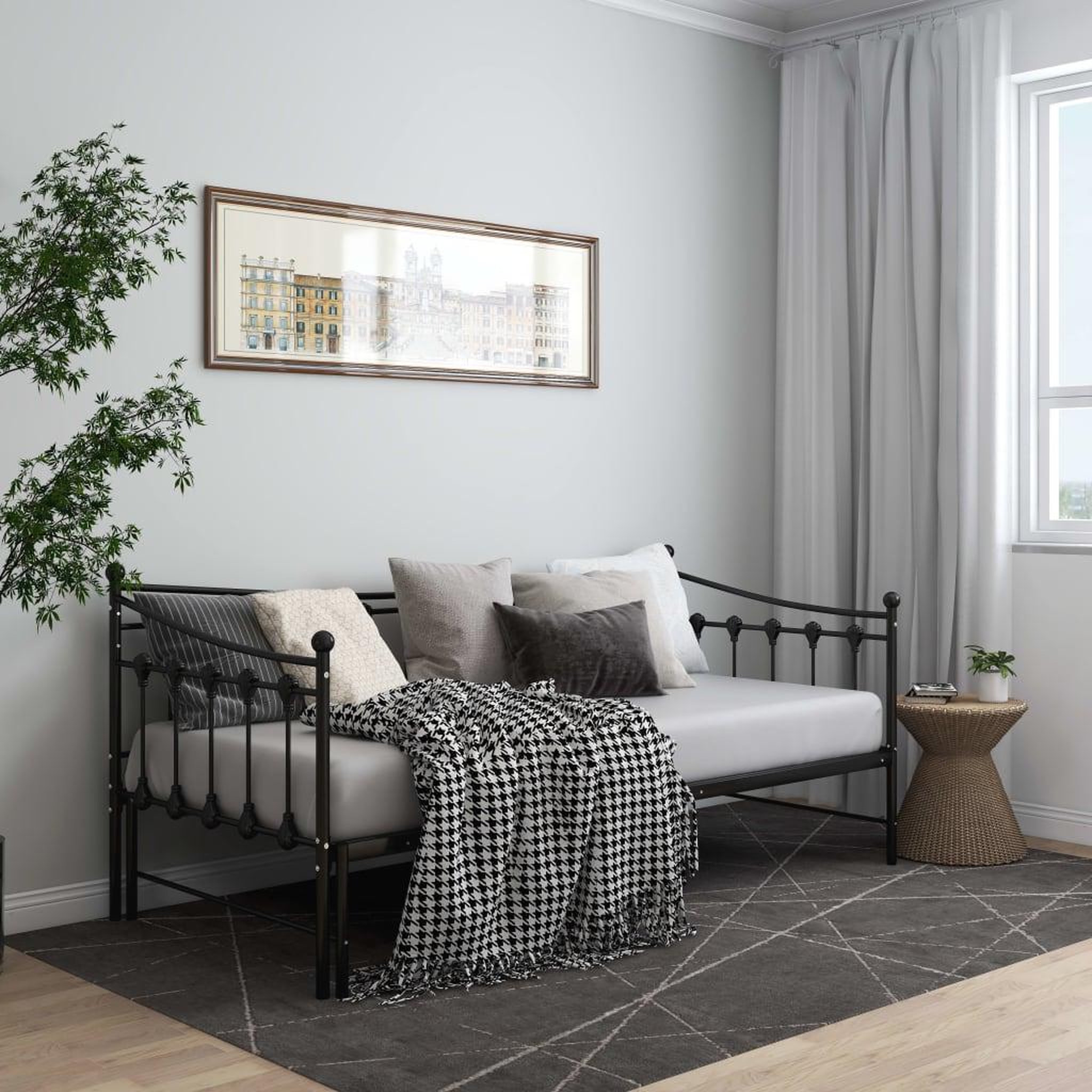 Voir la diapositive 3 : VIDAXL Cadre de canape-lit extensible sans matelas Noir Metal 90x200cm