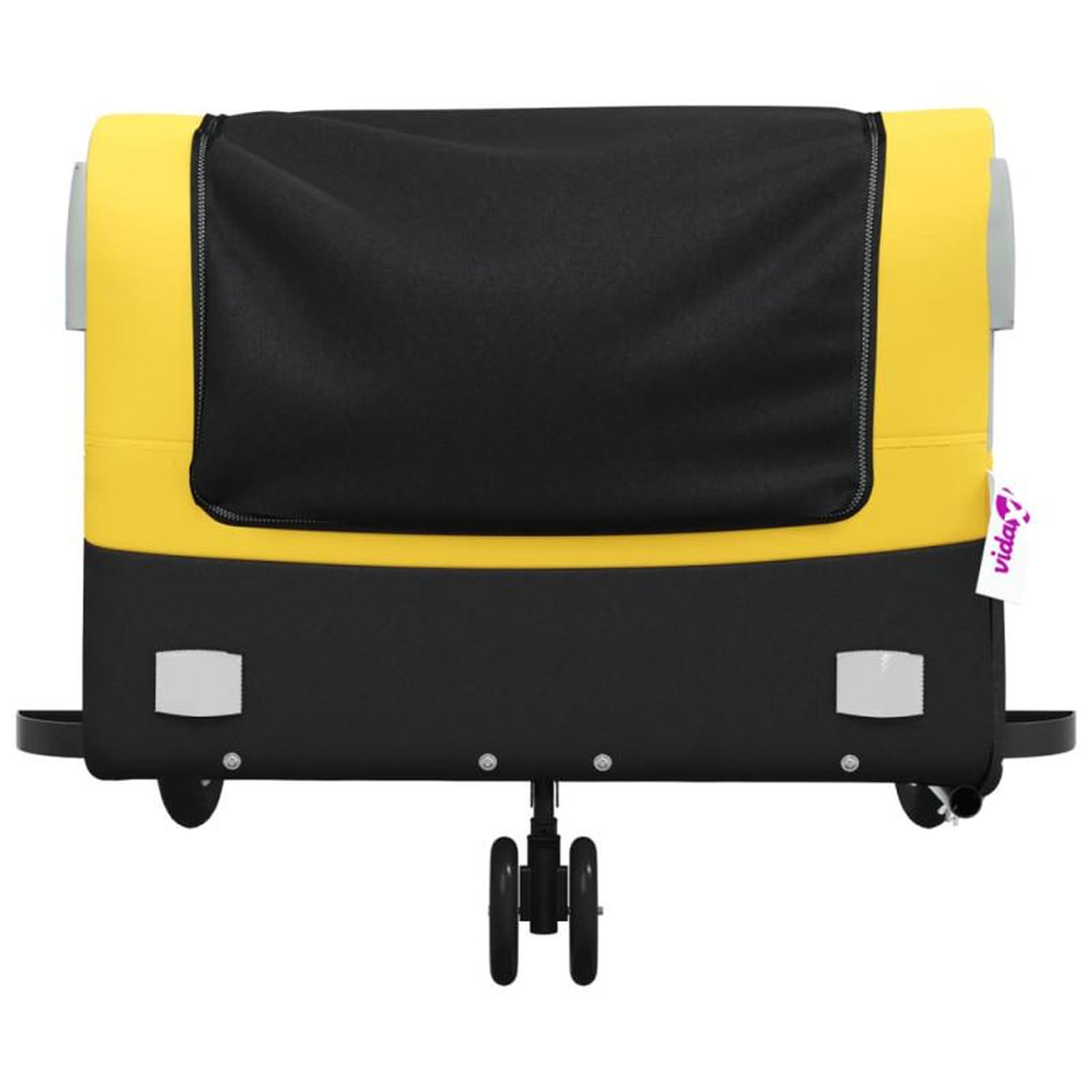 Voir la diapositive 6 : VIDAXL Remorque de vélo noir et jaune 45 kg fer