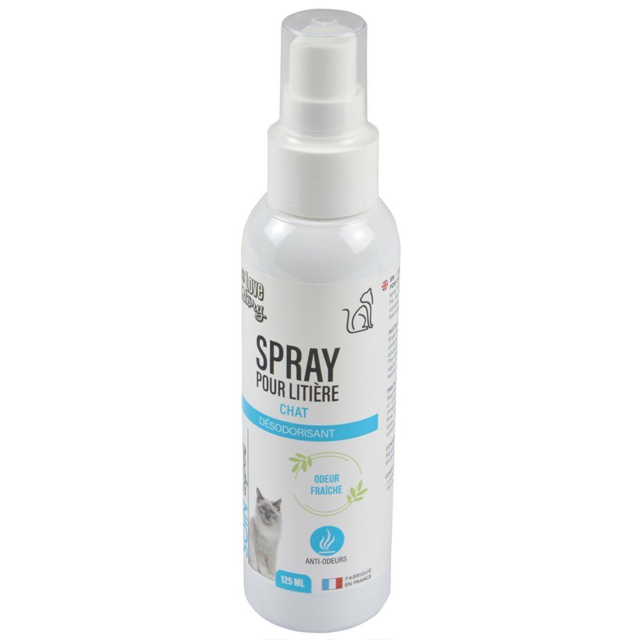 LOVE STORY Spray pour litière  huiles essentielles  125ml blanc