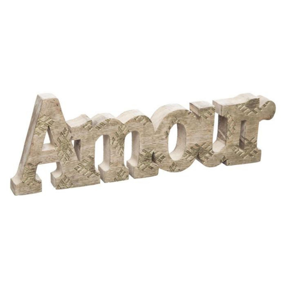 ATMOSPHERA Mot à Poser Déco en Bois  Amour  30cm Beige