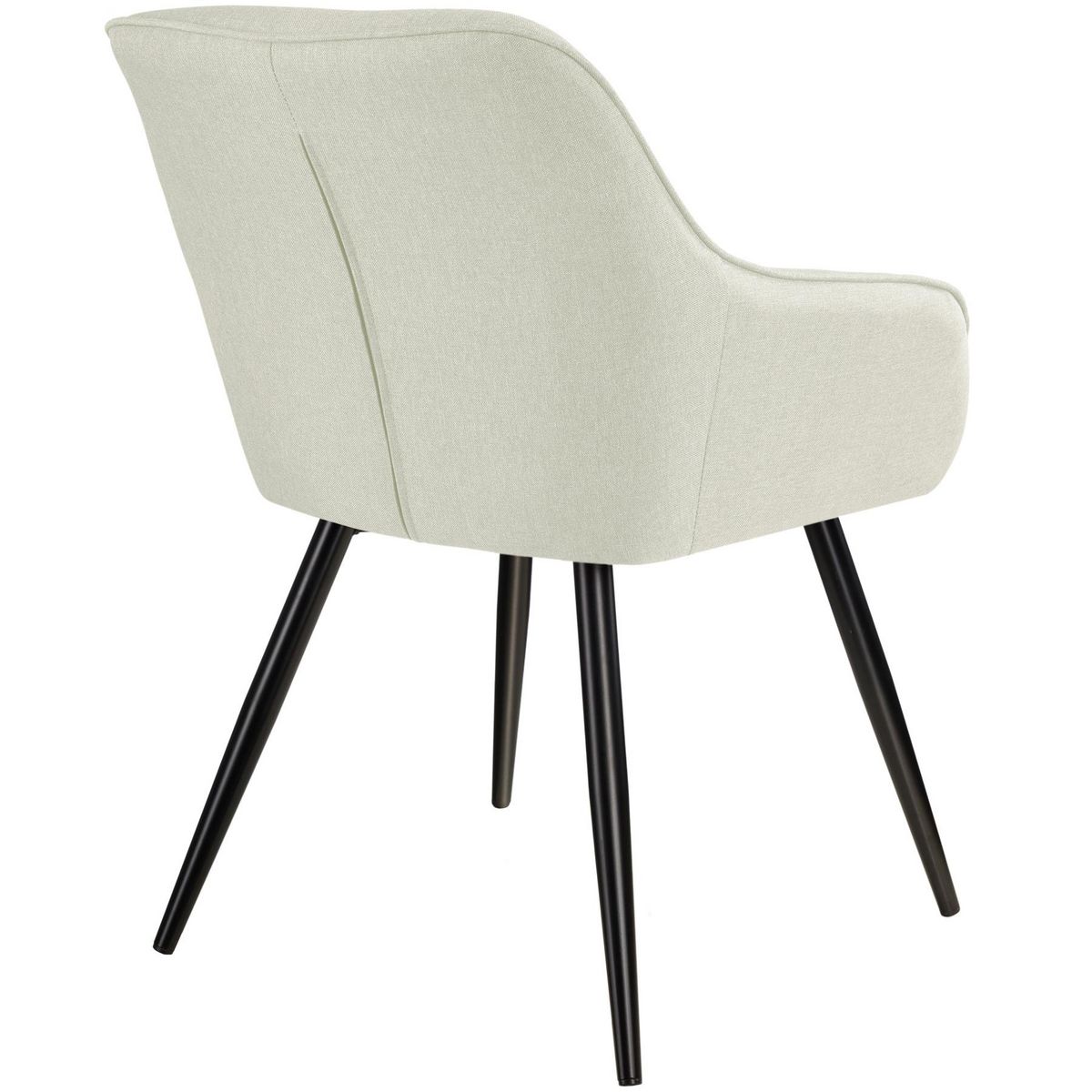 tectake Ensemble de 8 chaises en aspect lin siège rembourré crème/noir