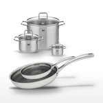 ELO Lot 2 Poêles 24/28cm & 3 Faitouts 12/20/26cm Elo Relief Evolution