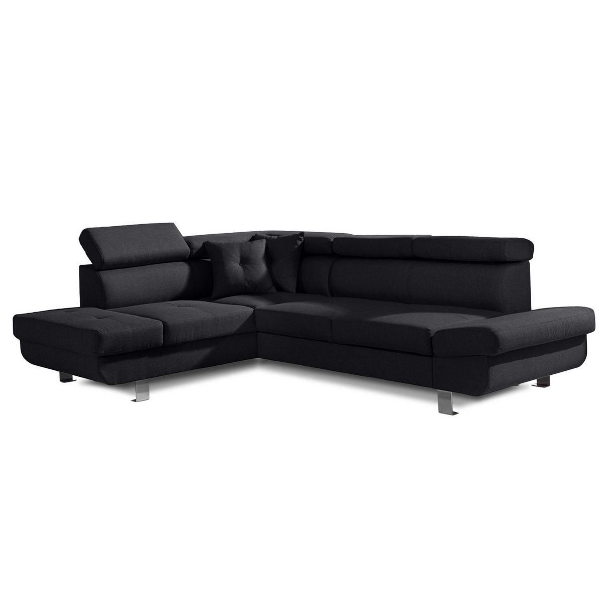 BEST MOBILIER Lisbona - canapé d'angle gauche convertible - 5 places - avec têtières