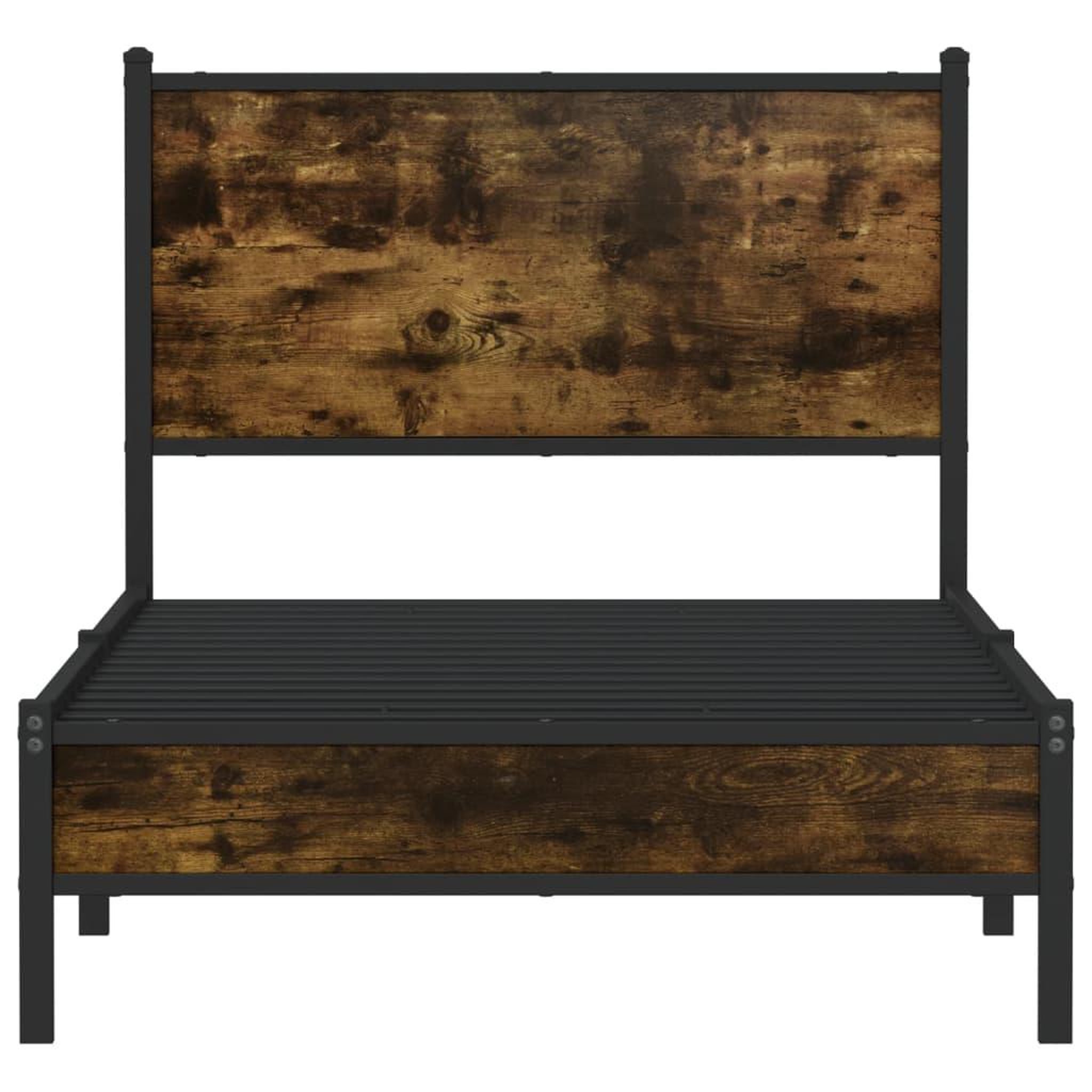 Voir la diapositive 5 : VIDAXL Cadre de lit en metal sans matelas chene fume 90x190 cm