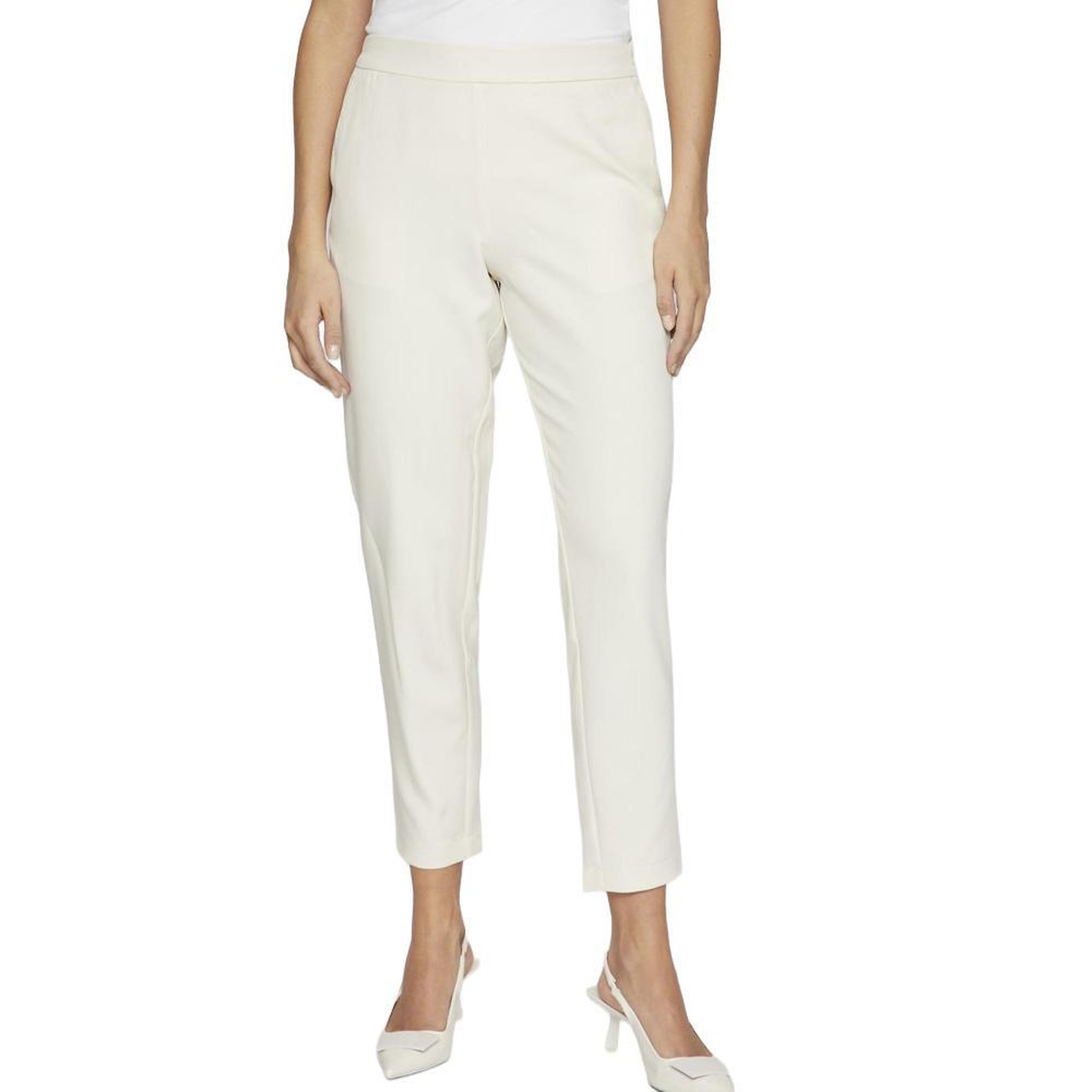 Vila Pantalon slim 7/8 écru femme vila vicarrie lowny. Coloris disponibles : Beige