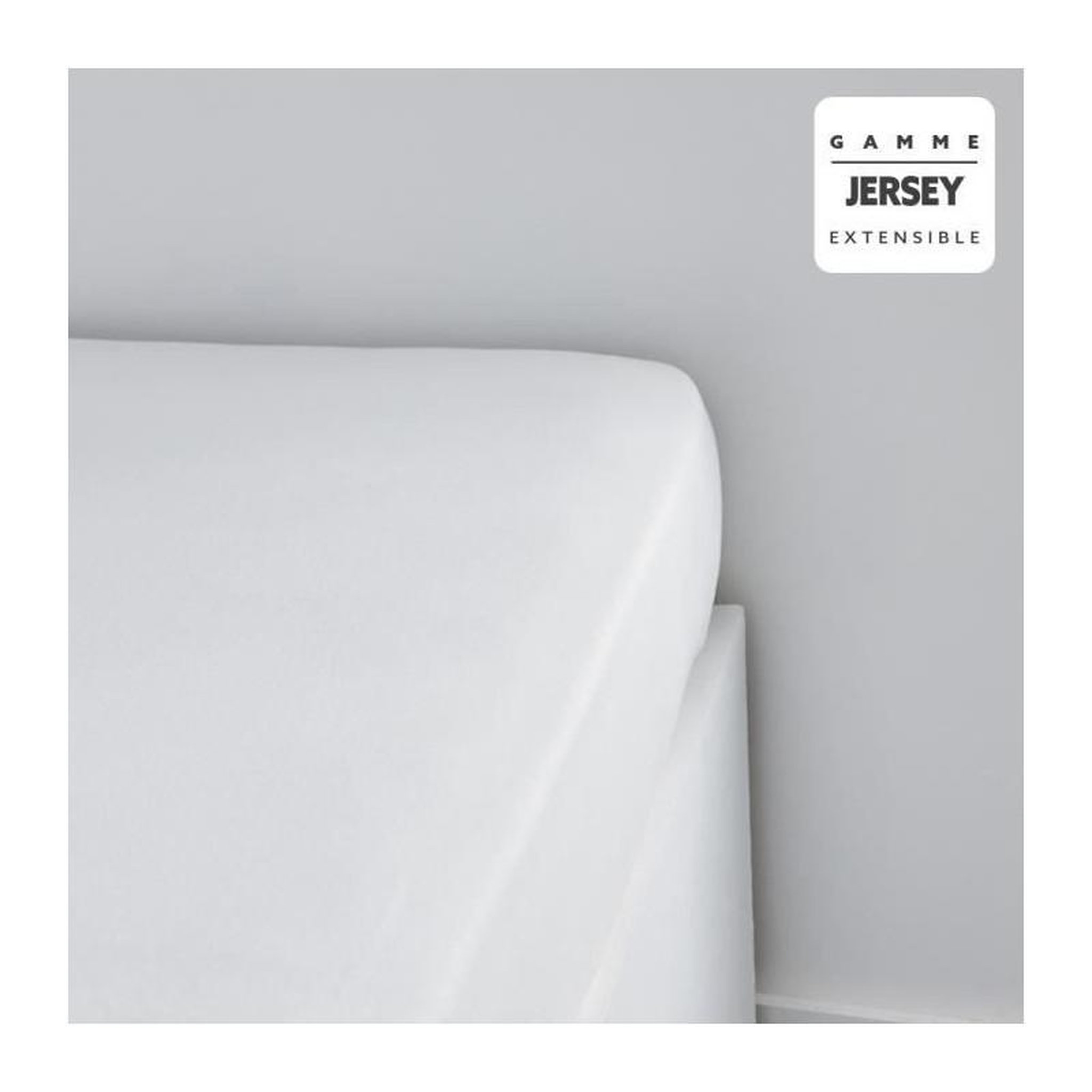Voir la diapositive 3 : Today Drap housse TODAY Essential - 140 x 190+25 cm - 1 personne - 100% Coton jersey - Craie