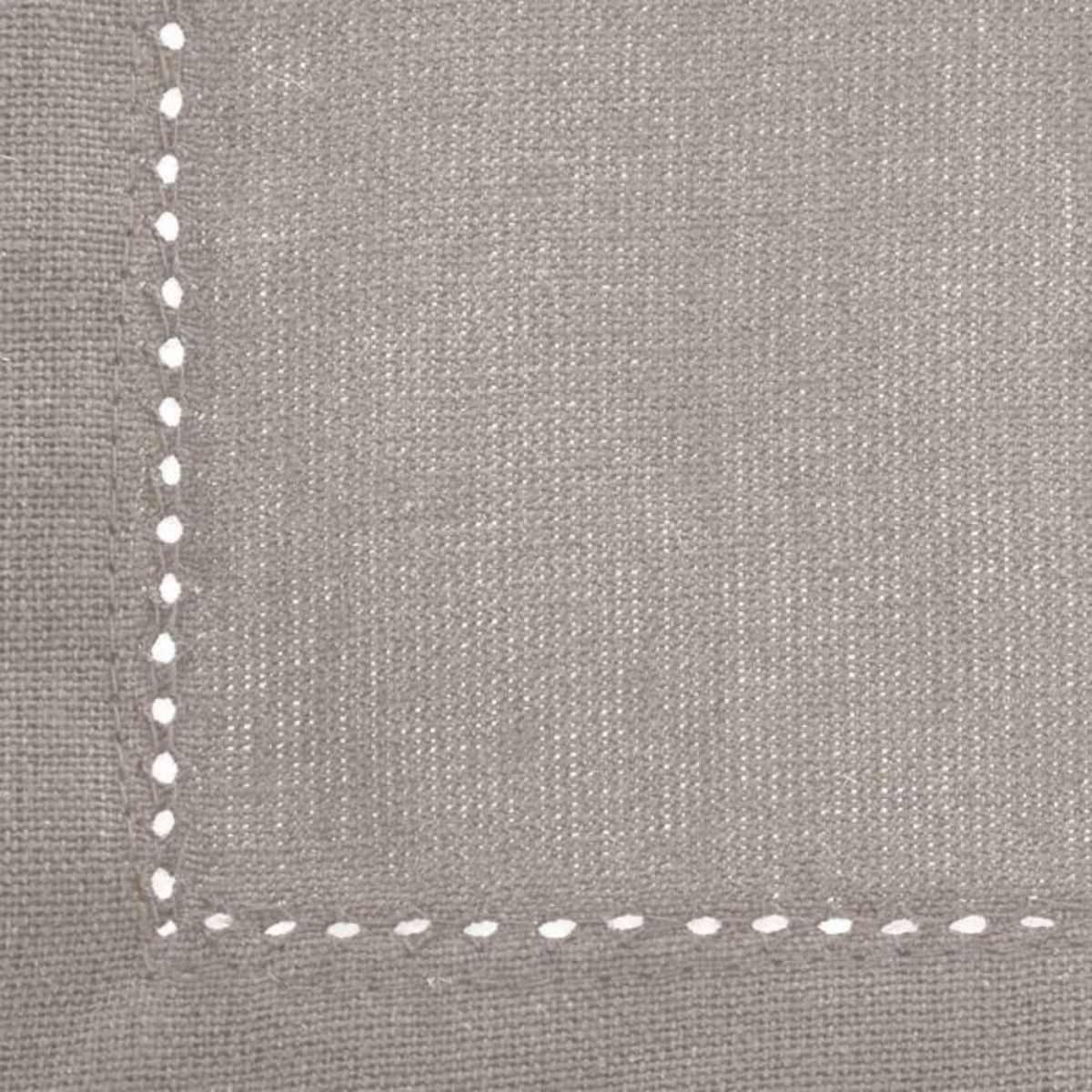 ATMOSPHERA Lot de 4 Serviettes de Table  Chambray  40x40cm Gris Clair