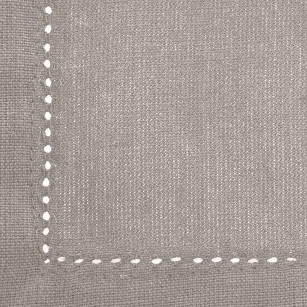 ATMOSPHERA Lot de 4 Serviettes de Table  Chambray  40x40cm Gris Clair