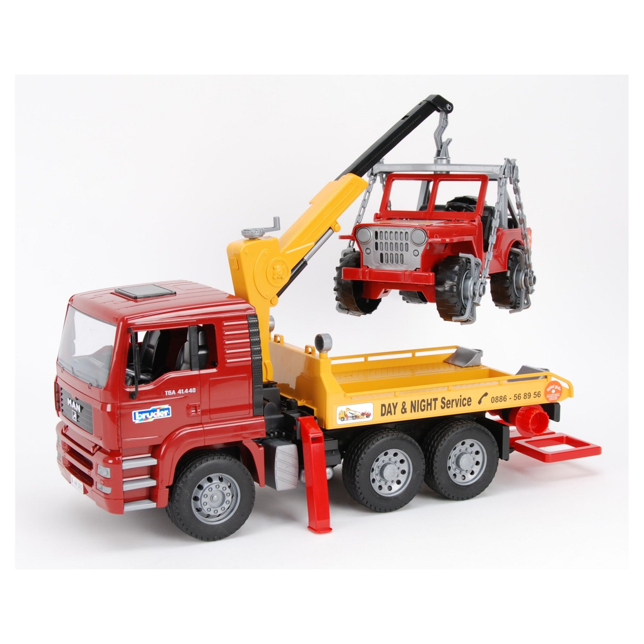 BRUDER BRU Camion de d?�pannage Man avec portique et Jeep pas cher - Auchan.fr