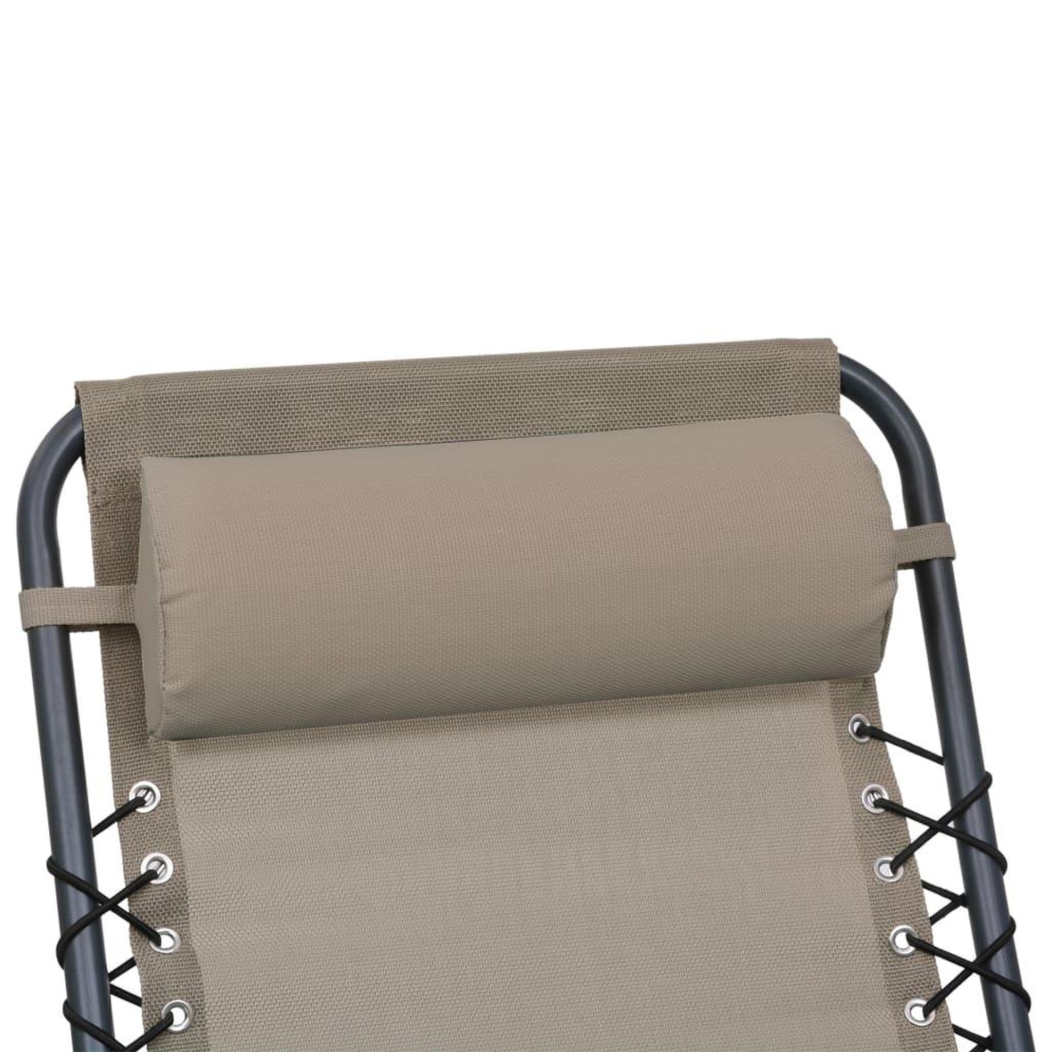 Voir la diapositive 4 : VIDAXL Appui-tete de chaise longue Taupe 40x7,5x15 cm Textilene