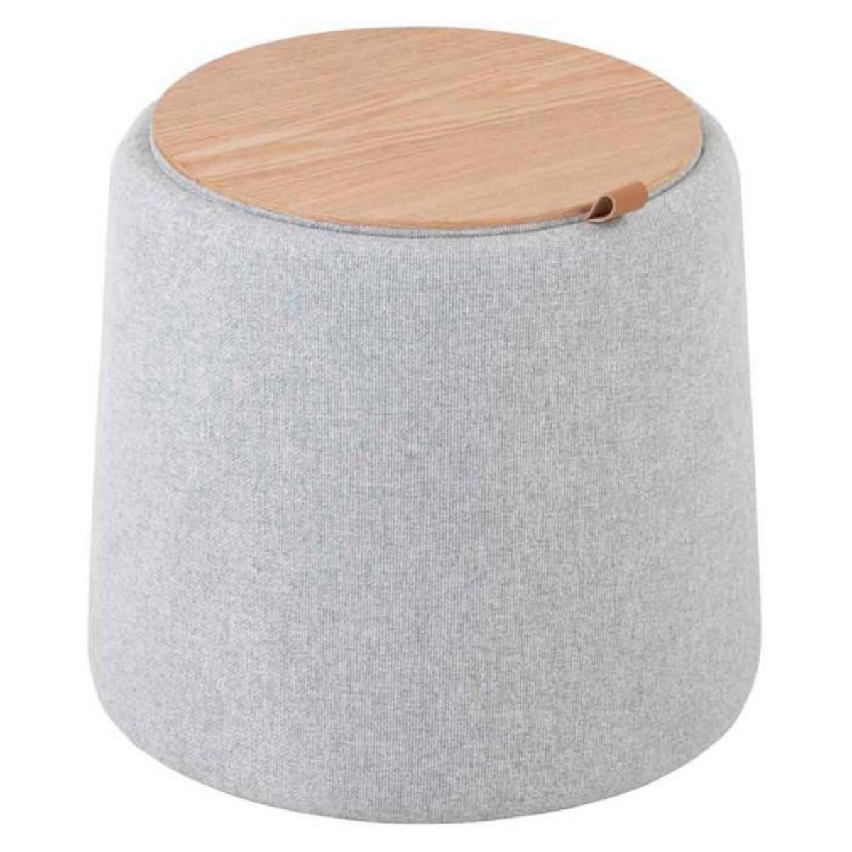 Paris Prix Pouf Rond Design  Munica  42cm Gris Clair