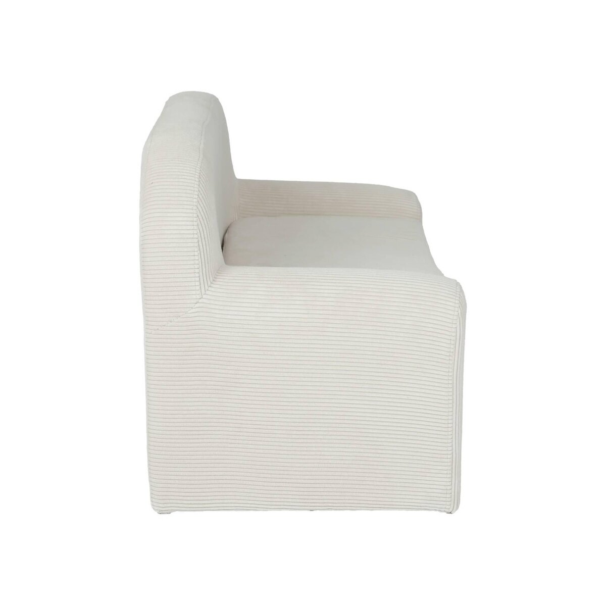 SWEEEK Canapé lit enfant en velours côtelé dépliable. couleur crème. L 90 x P 43 x H 51.5 cm