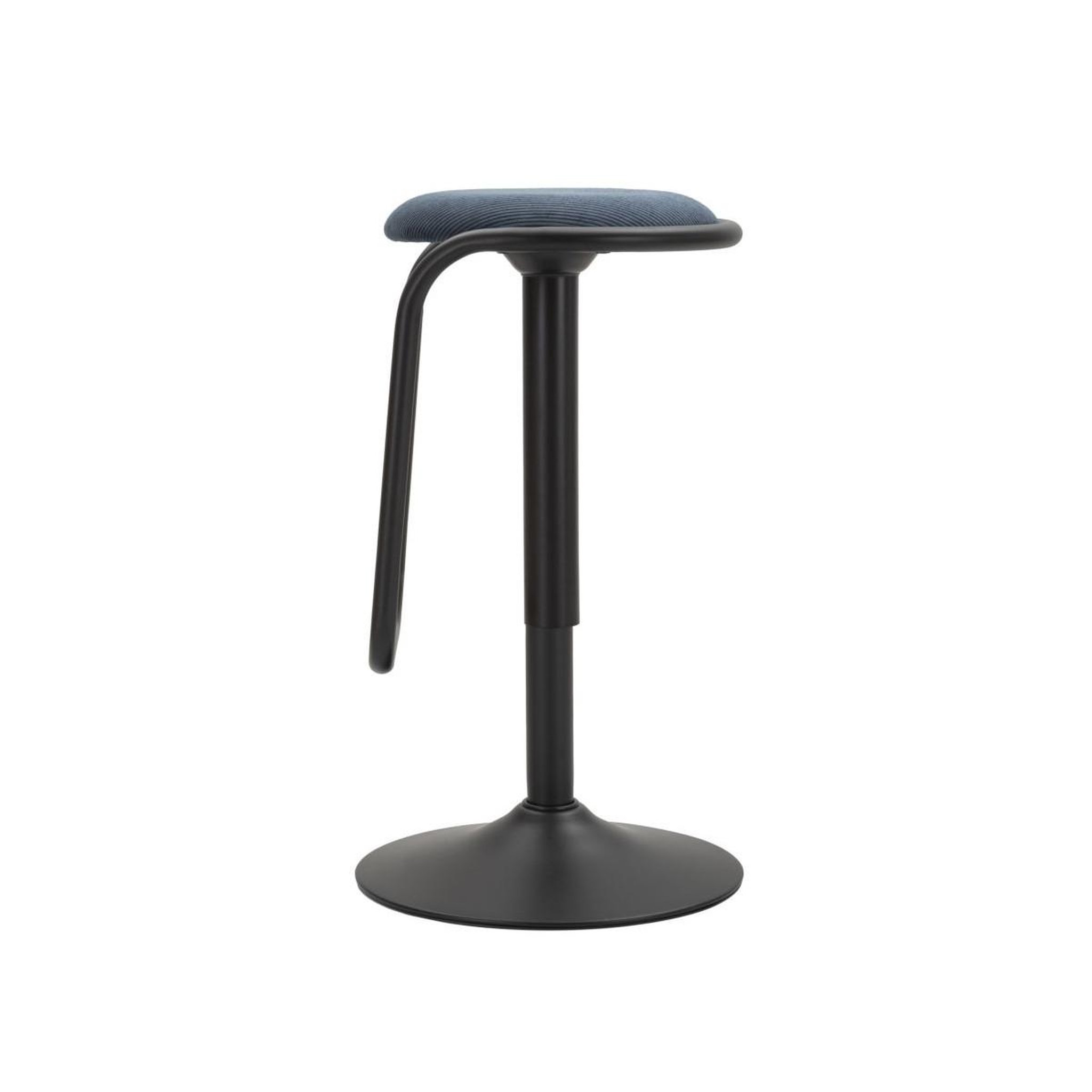 Voir la diapositive 3 : Paris Prix Tabouret de bar réglable en tissu  destiny  61-83cm noir & bleu