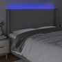 Voir la diapositive 4 : VIDAXL Tete de lit a LED Gris clair 163x16x118/128 cm Tissu
