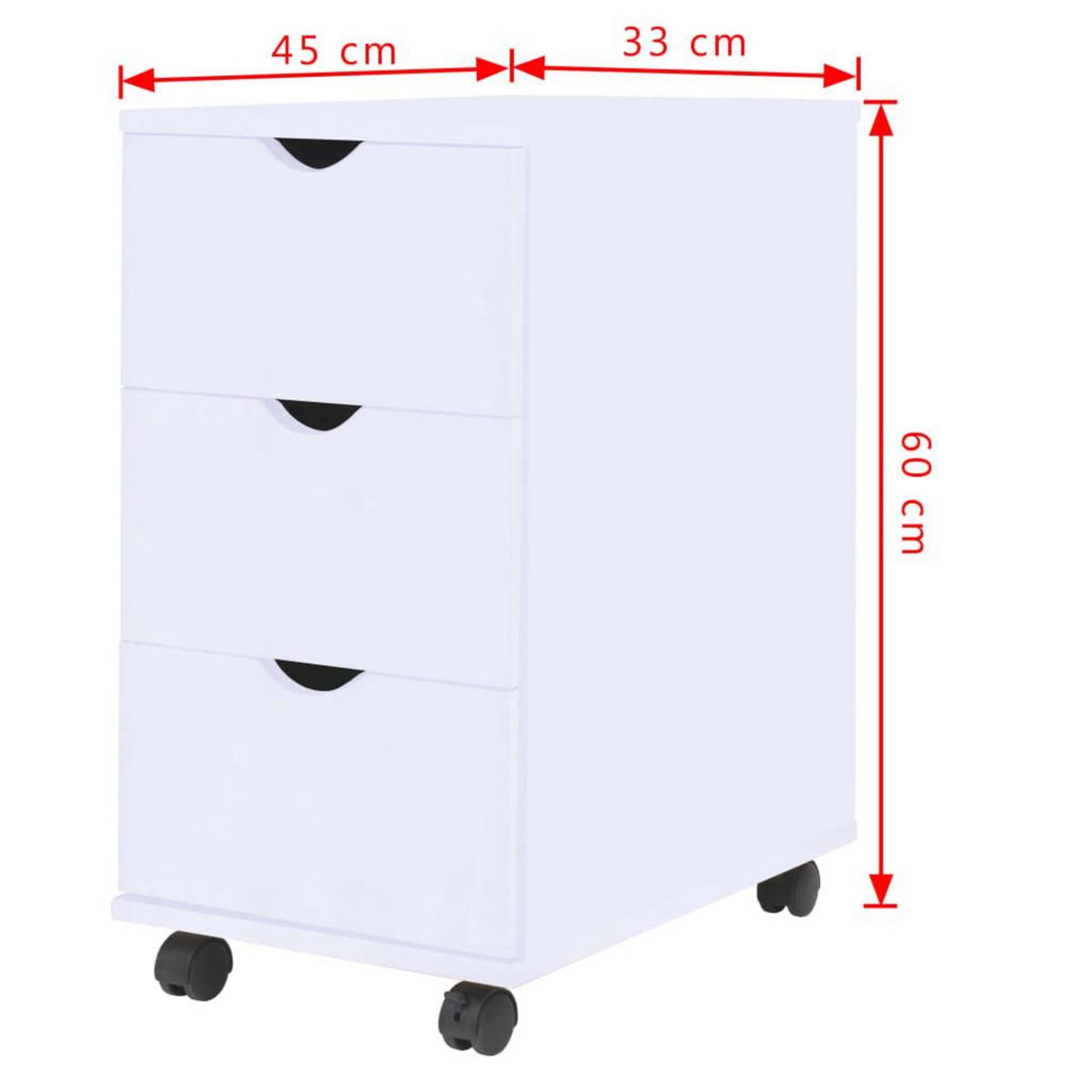 VIDAXL Meuble a tiroirs 33x45x60 cm Blanc