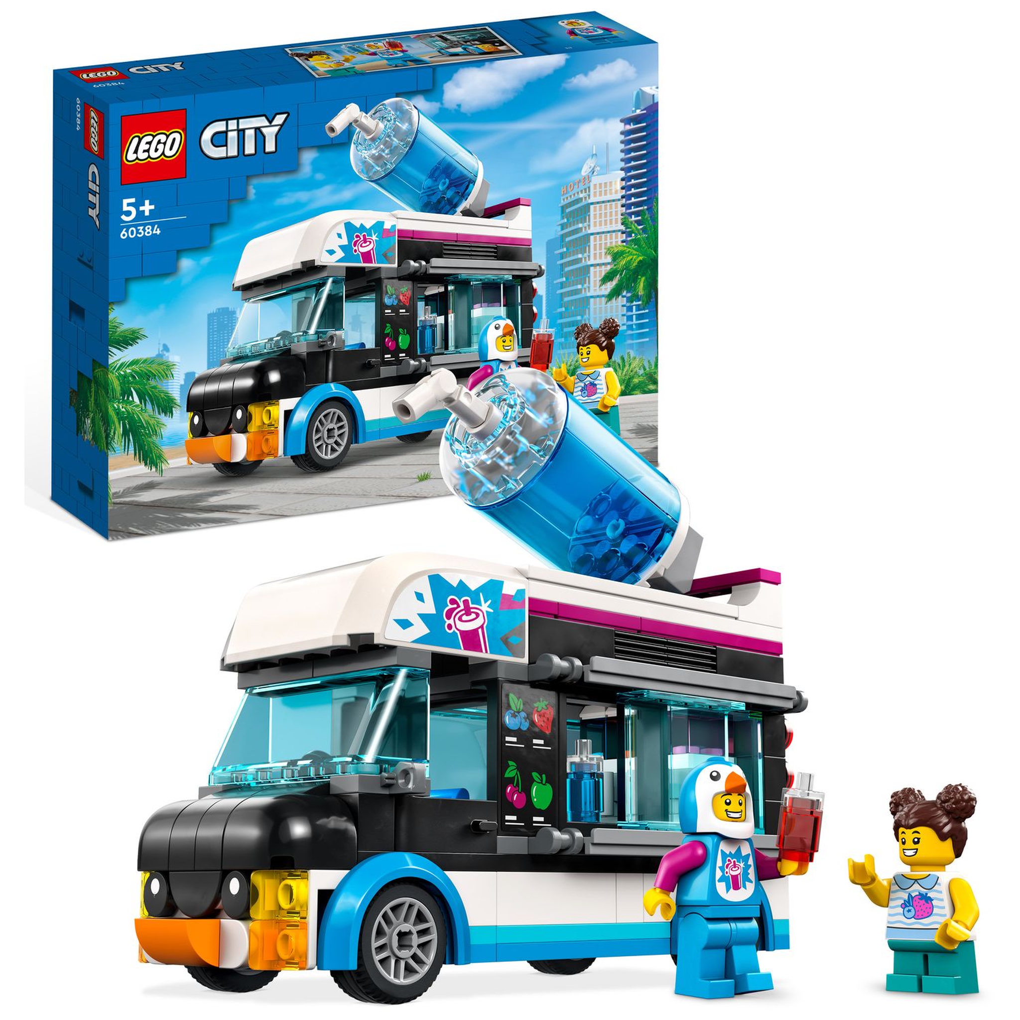 Voir la diapositive 2 : LEGO City 60384 Le camion à granités du pingouin, Jouet Camion pour Enfants de 5 Ans, Jeu de Véhicule d'Été avec Figurines