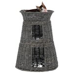 VIDAXL Jeu de panier pour chats 3 pcs avec coussins Gris 47x34x60 cm