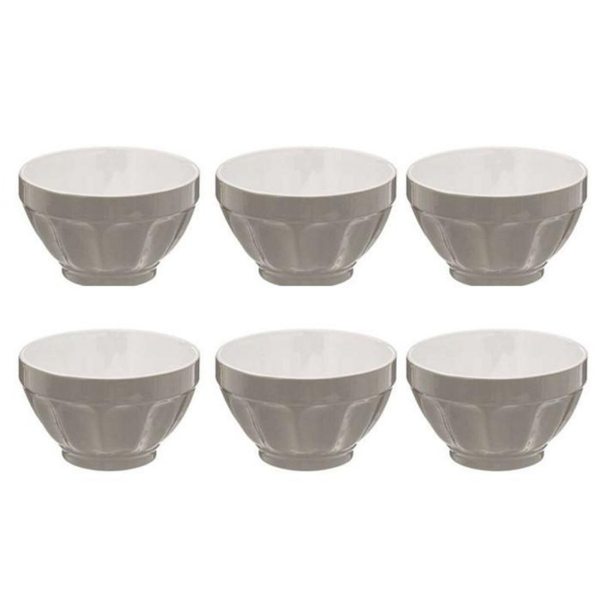 SECRET DE GOURMET Lot de 6 Bols  Colorama  60cl Gris