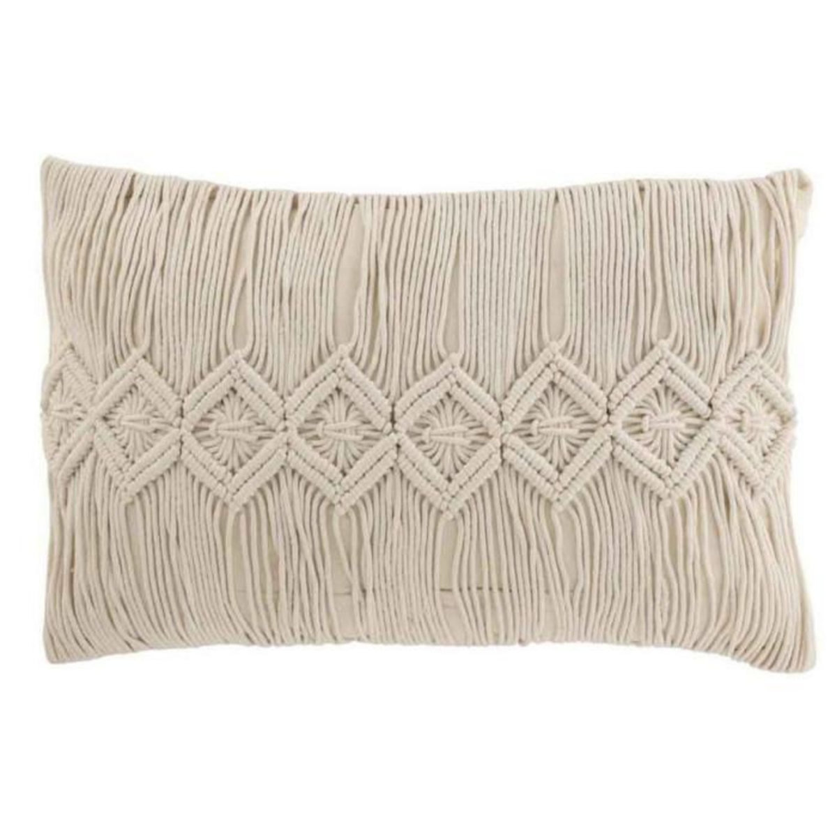 Paris Prix Coussin Déco  Linea Macramé  40x60cm Blanc