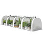 Voir la diapositive 5 : OUTSUNNY Serre tunnel jardin portes zippées bâche imperméable acier blanc