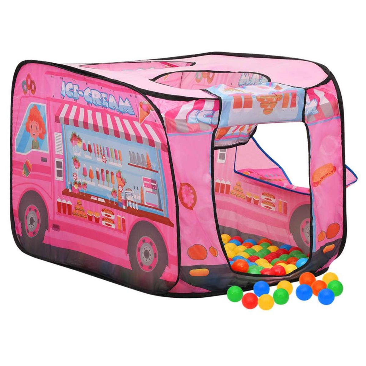VIDAXL Tente de jeu pour enfants avec 250 balles Rose 70x112x70 cm