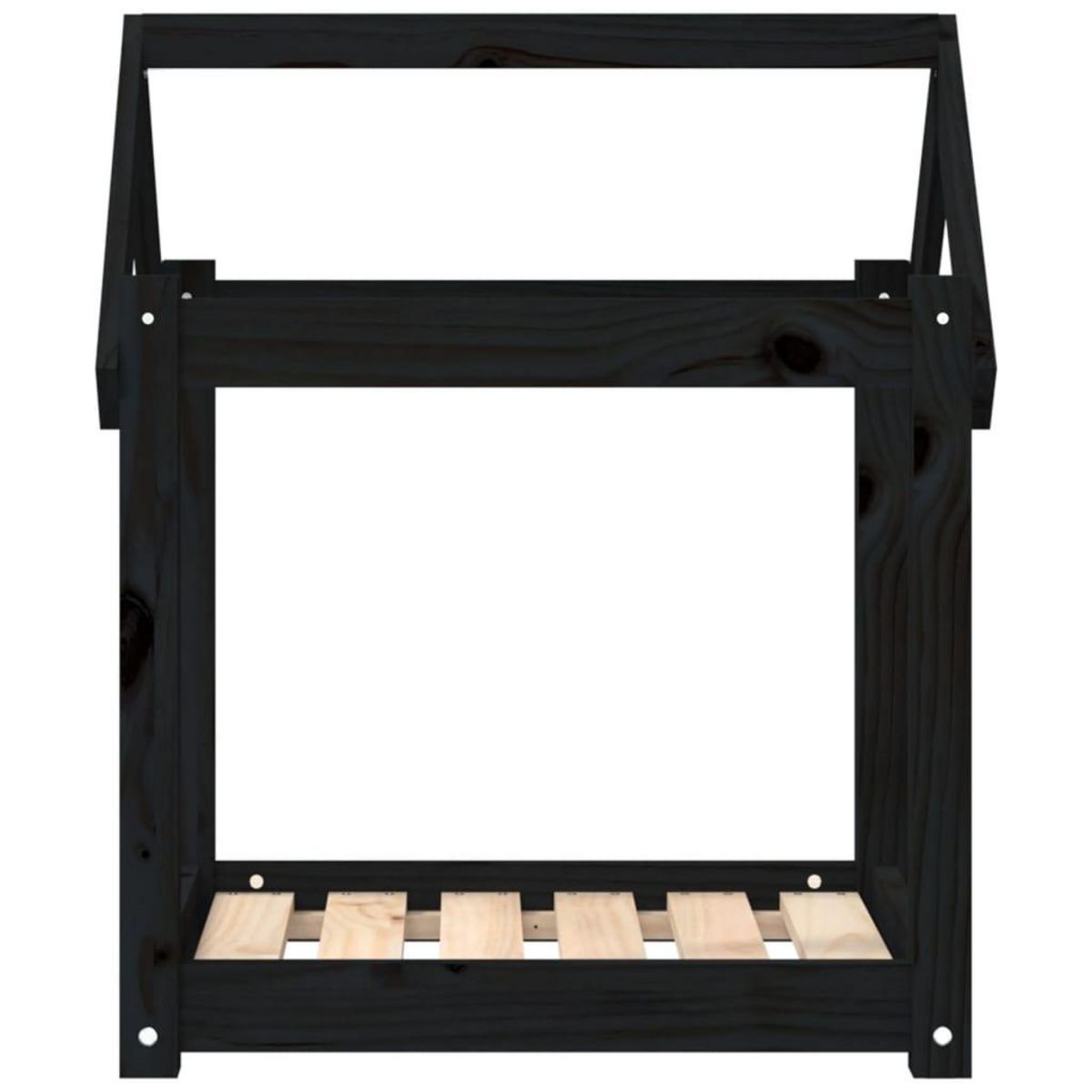 VIDAXL Lit pour chien Noir 61x50x70 cm Bois de pin solide