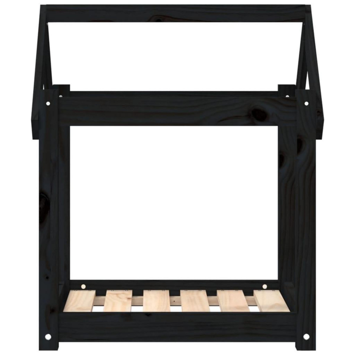 VIDAXL Lit pour chien Noir 61x50x70 cm Bois de pin solide