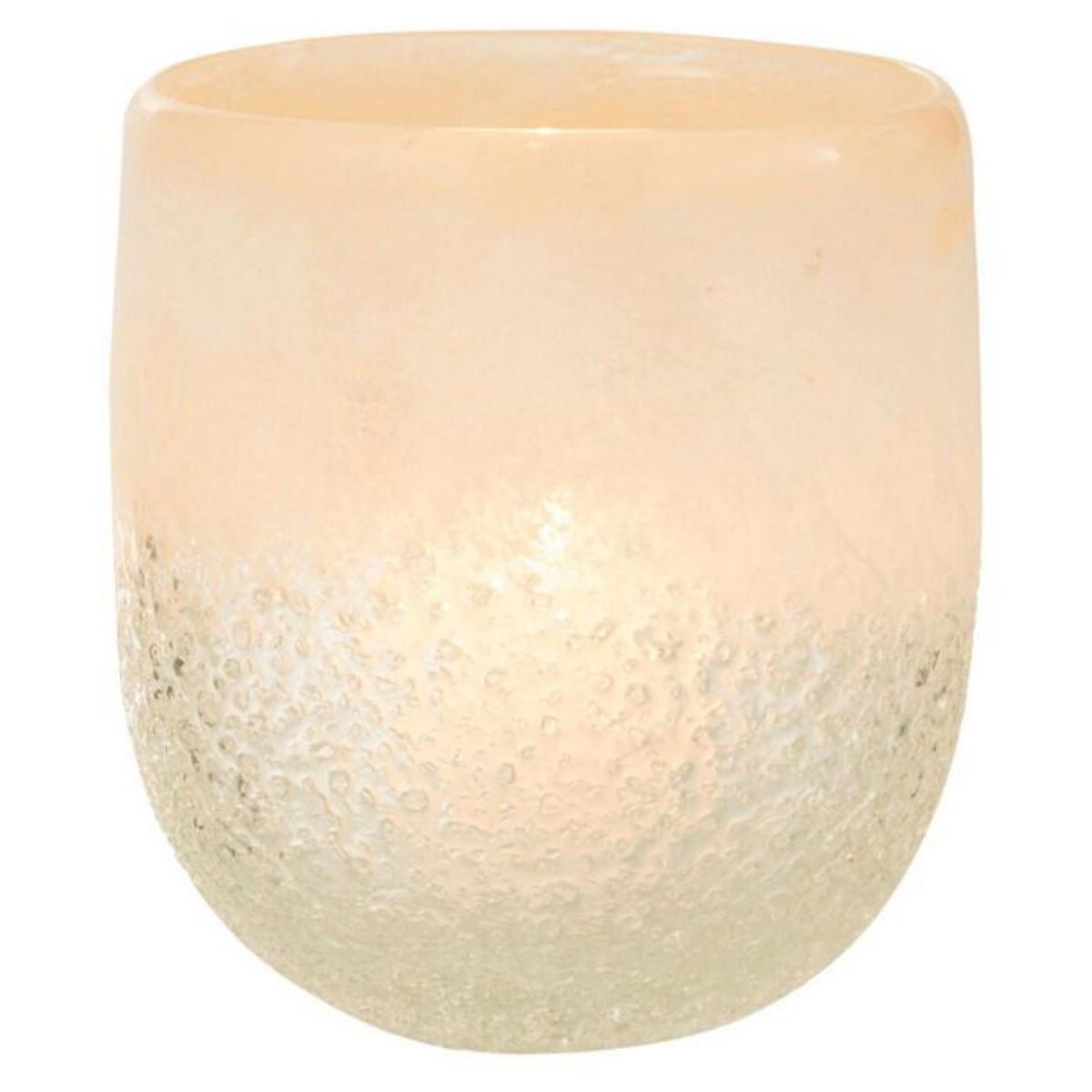 Paris Prix Photophore Design en Verre  Sumina  14cm Beige