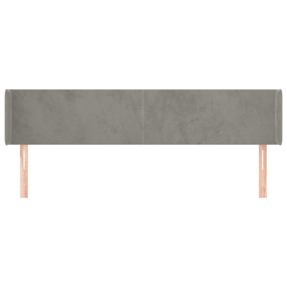 VIDAXL Tete de lit avec oreilles Gris clair 203x16x78/88 cm Velours