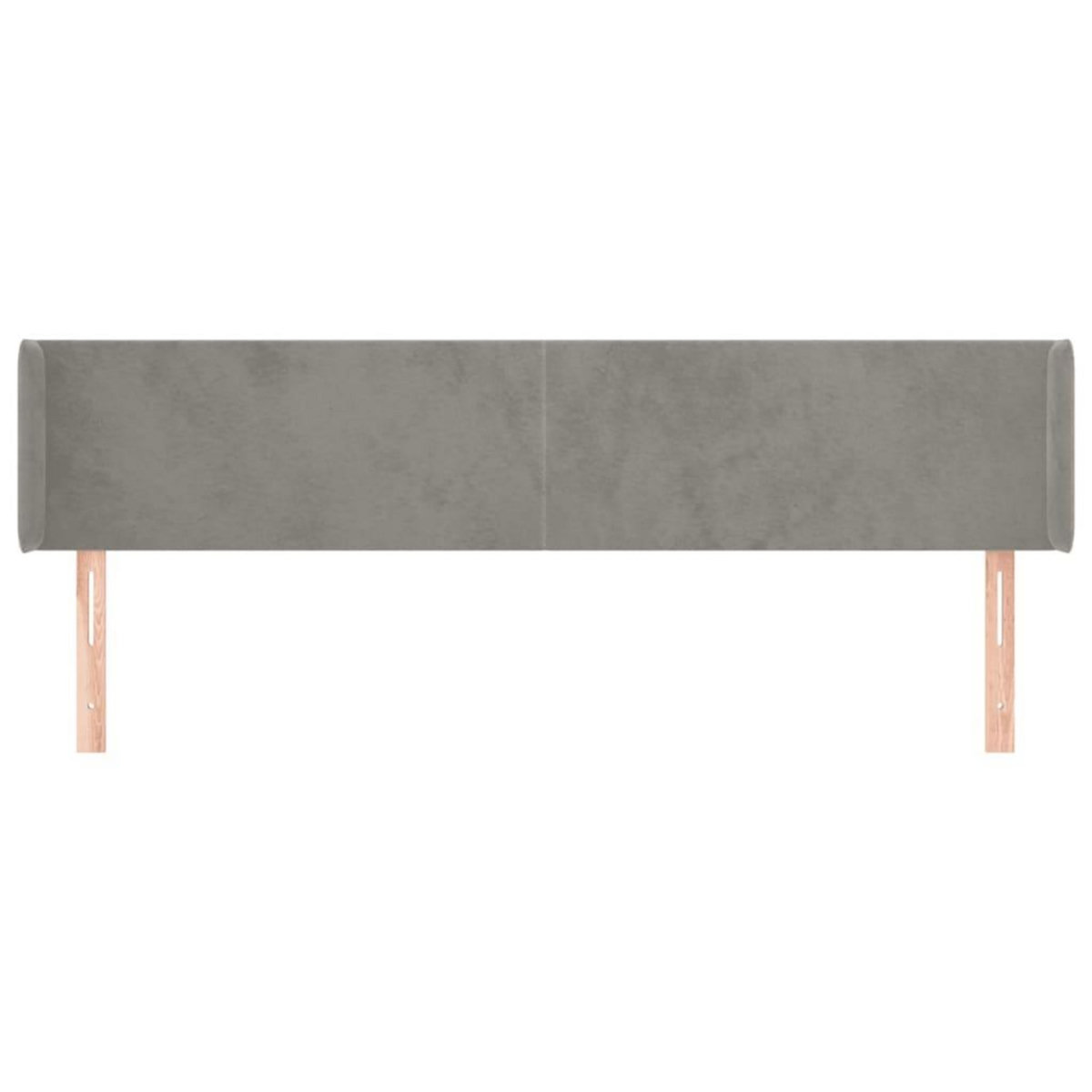 VIDAXL Tete de lit avec oreilles Gris clair 203x16x78/88 cm Velours